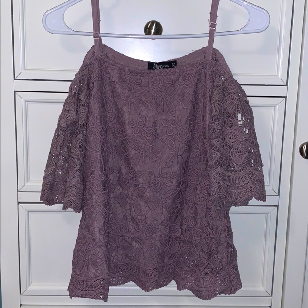 purple lace top